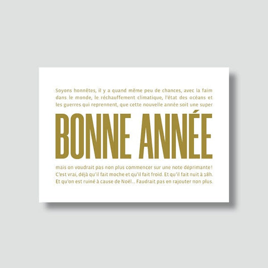Carte postale – "Bonne année (version grinçante)" Boutique Bulma Studio