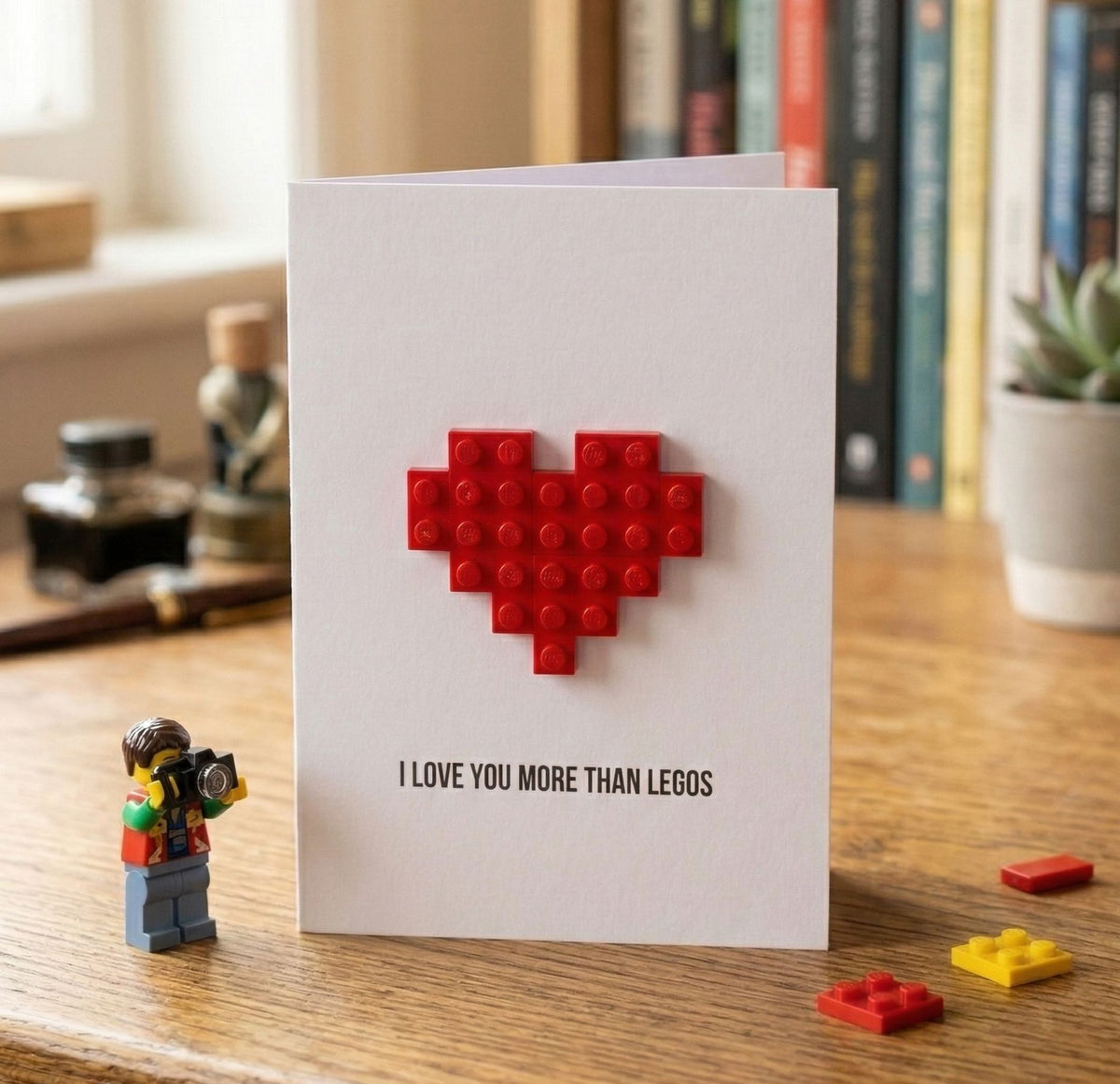 Carte postale Je t'aime plus que LEGO Boutique BRICKS