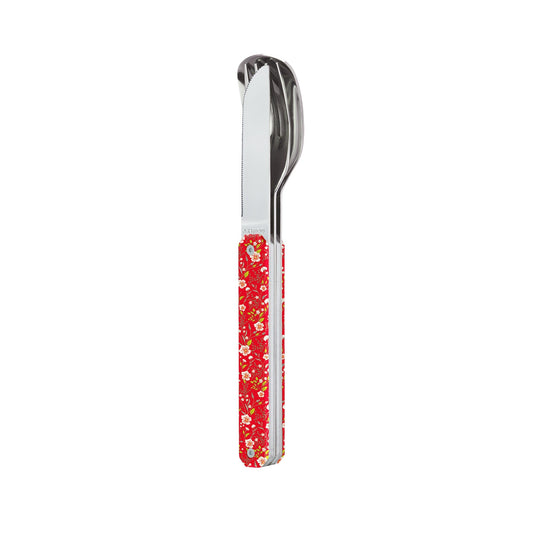 Couverts aimantés droits 12H34 - Helianthème Rouge - Akinod Boutique Akinod