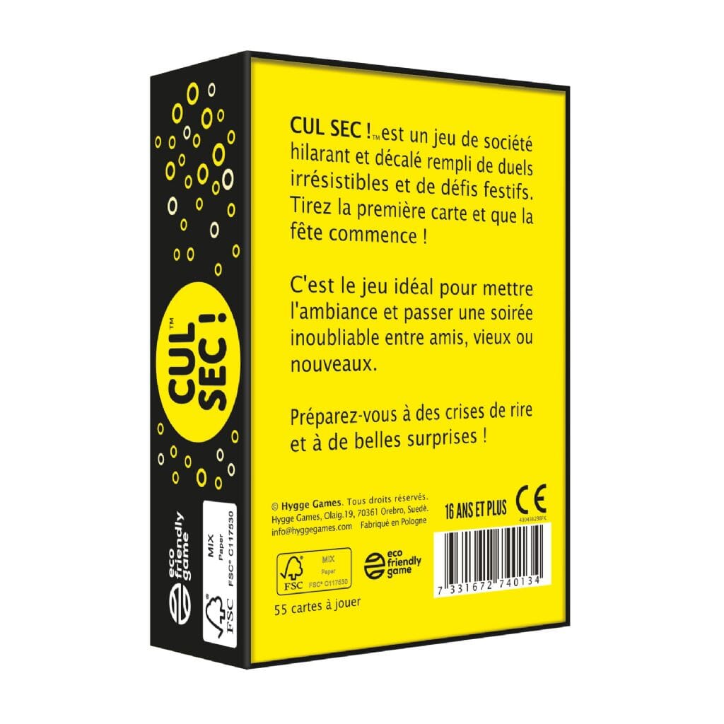 Cul sec - Hygge Games Jeu de société Boutique Hygge Games