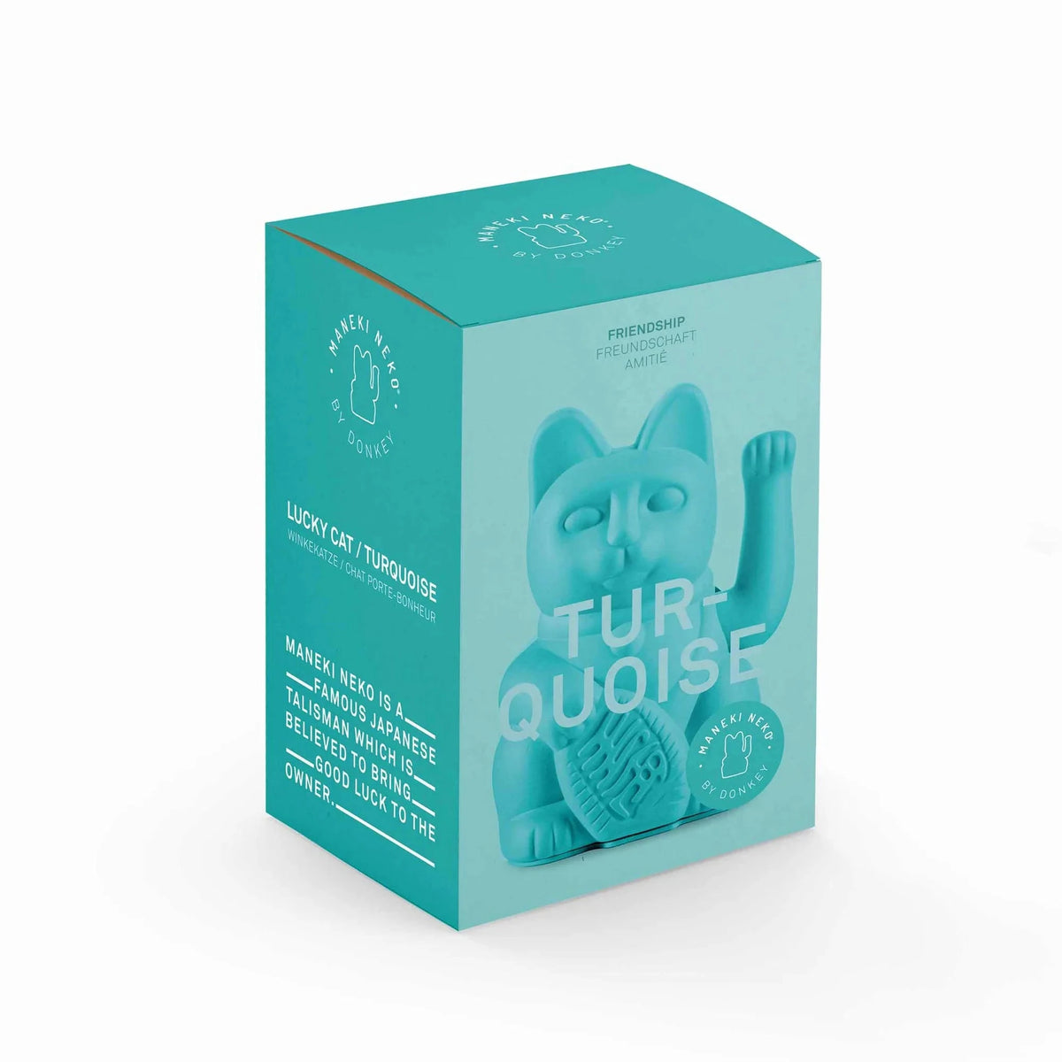 Lucky Cat Maneki Neko Turquoise - Amitié Boutique Donkey