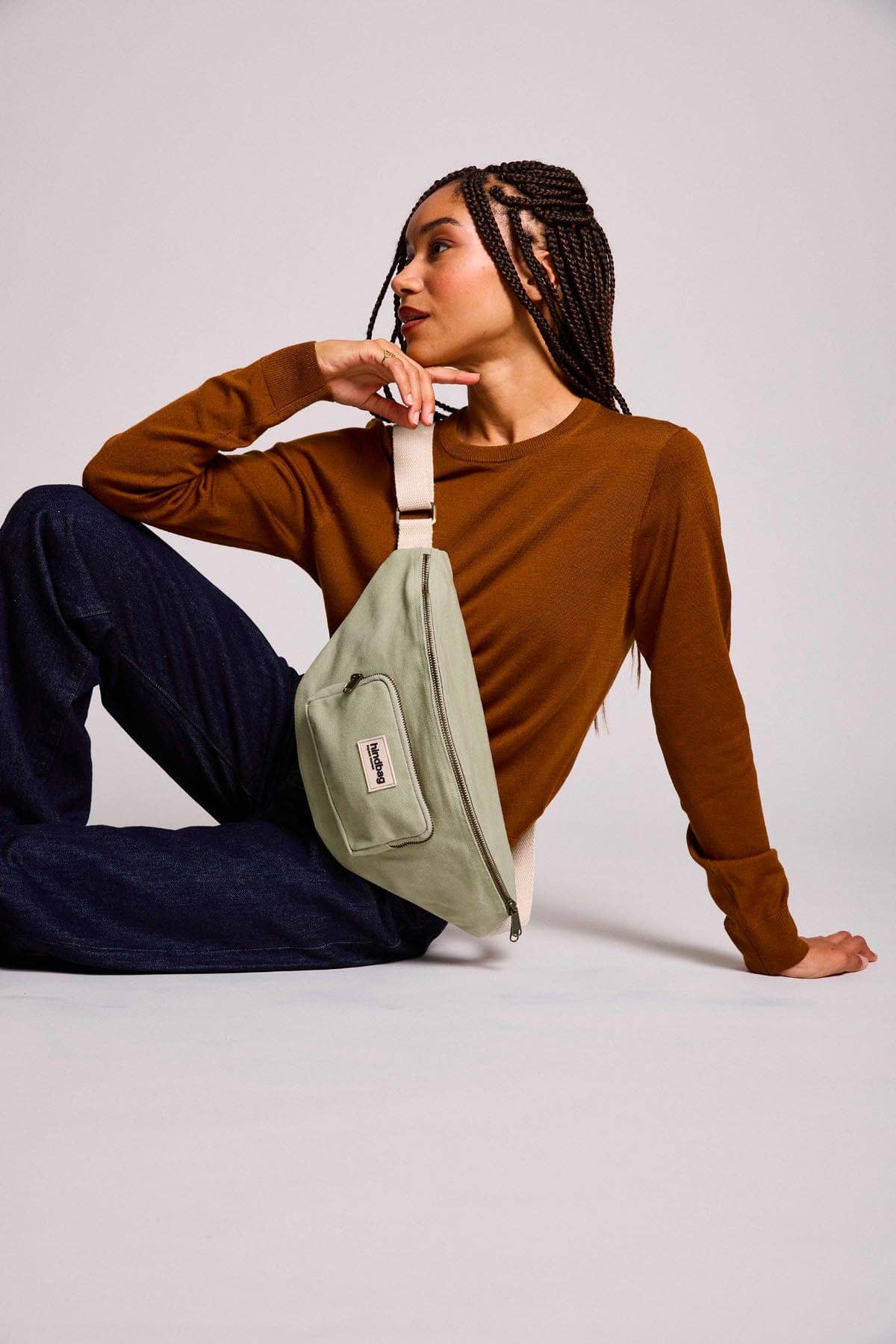 Sac banane XL Sofia - Hindbag Vert argile Boutique Hindbag