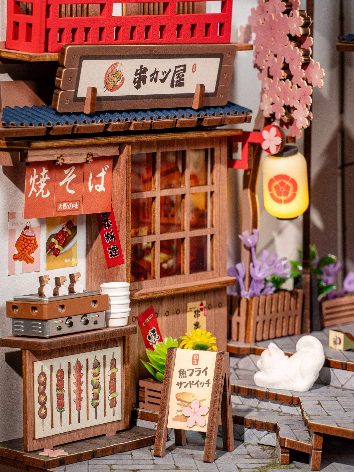 Book Nook - Maquette serre-livres, Sakura Wine Alley TGB11 Boutique Rolife Robotime 
