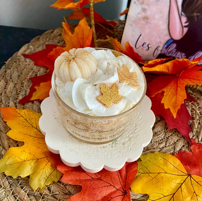 Bougie Gourmande, Citrouille Blanche Ambrée Boutique Les folies de Nicole 