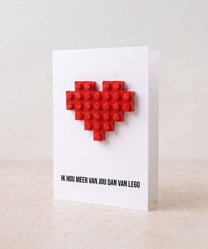 Carte postale Je t'aime plus que LEGO Boutique BRICKS 