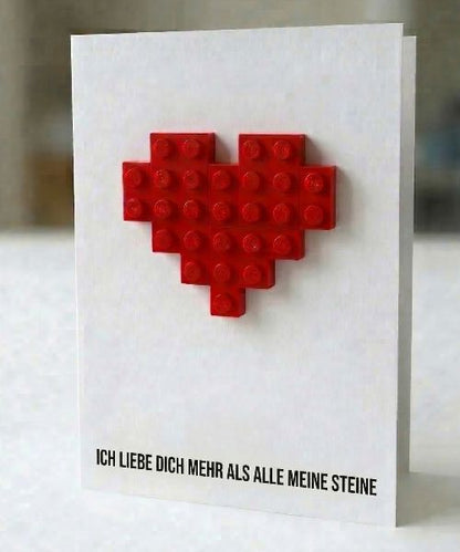 Carte postale Je t'aime plus que LEGO Boutique BRICKS 