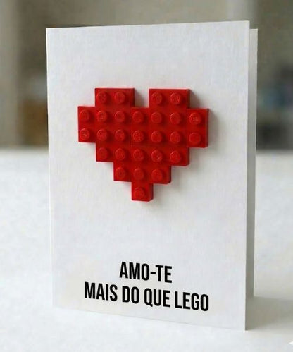 Carte postale Je t'aime plus que LEGO Boutique BRICKS 