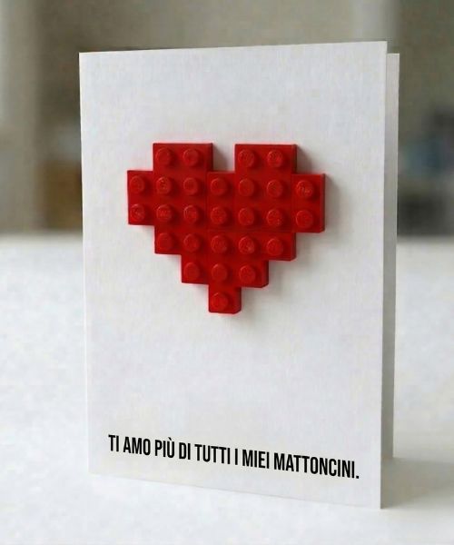 Carte postale Je t'aime plus que LEGO Boutique BRICKS 