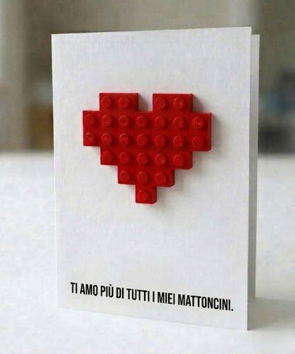 Carte postale Je t'aime plus que LEGO Boutique BRICKS 