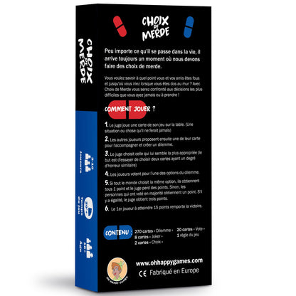 Choix de M**** - Le Jeu des dilemmes extrêmes Boutique Oh Happy Games - Jeux de société 