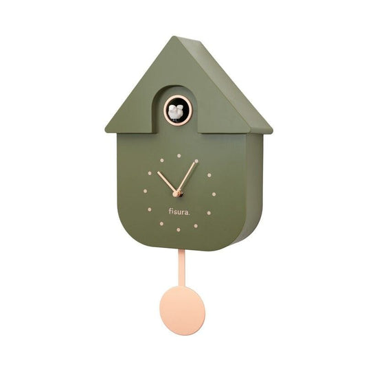 Horloge murale Coucou design Boutique Fisura KAKI 