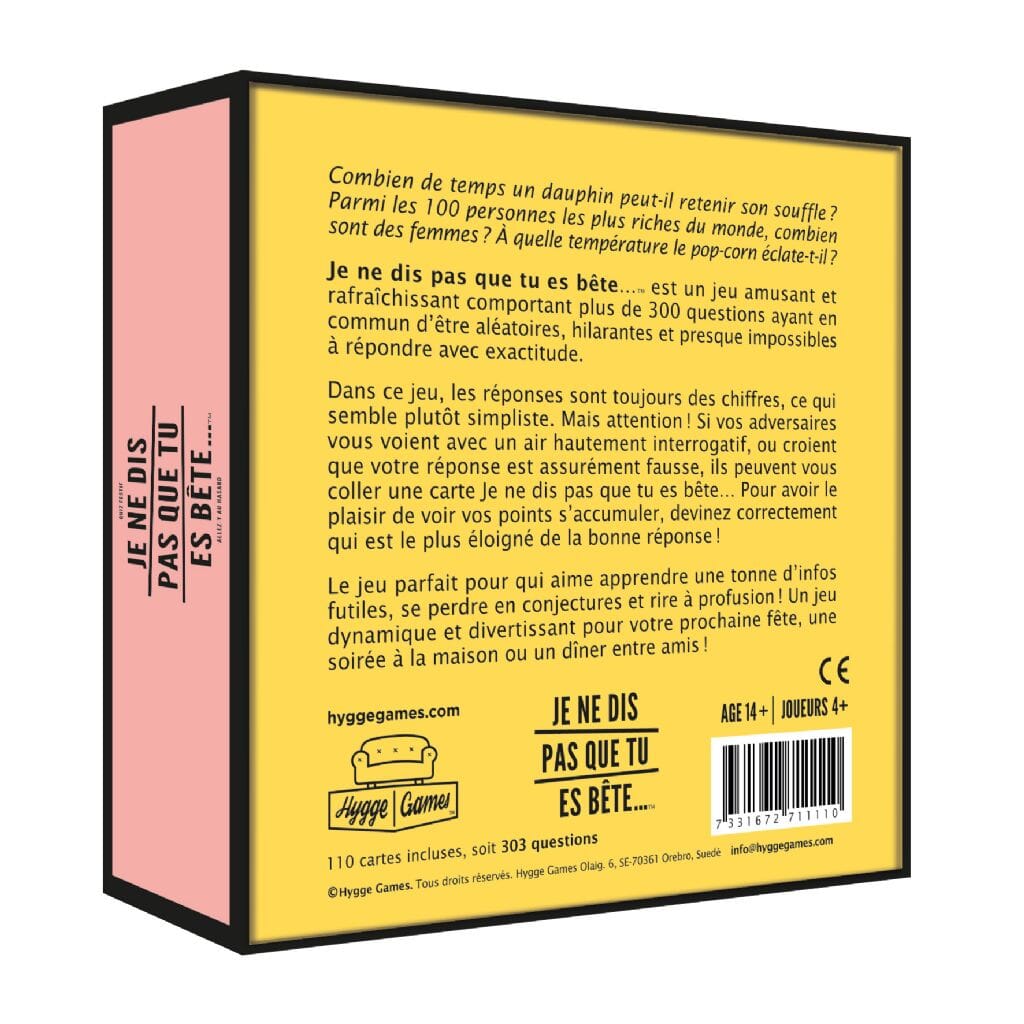 Je ne dis pas que tu es bête – Hygge Games Jeu Festif Boutique Hygge Games 