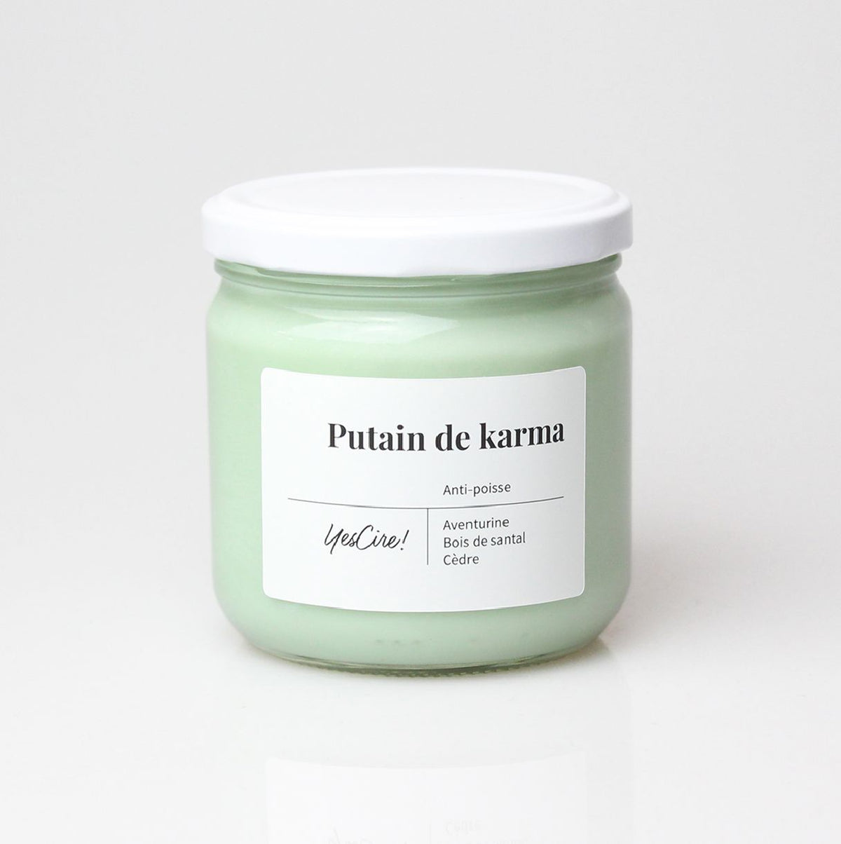 "P*tain de Karma" Bougie Lithothérapie Yes Cire ! Boutique Yes Cire 