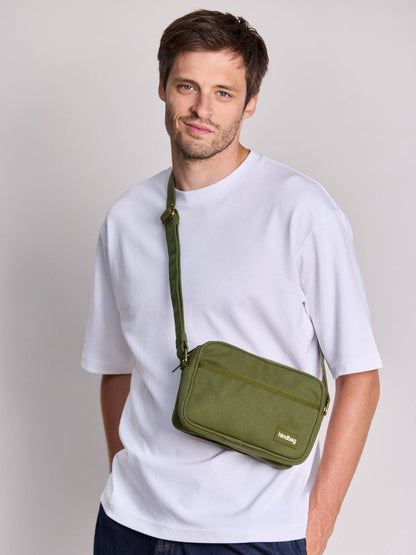 Sac bandoulière Nino coton Olive - Hindbag Boutique Hindbag 