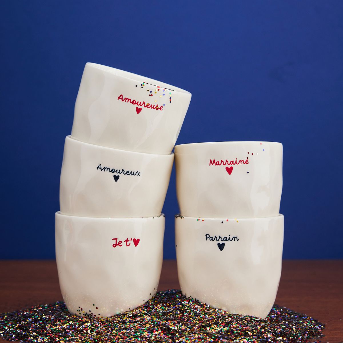 Tasse à café en céramique "Parrain" - Atelier Jasmin Boutique Le Petit Souk 